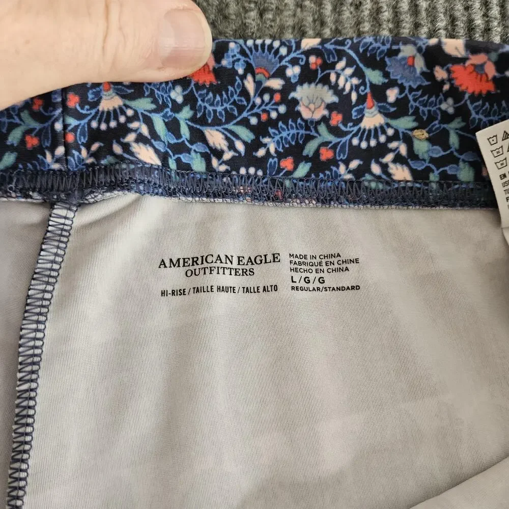 American‎ Eagle Outfitters Leggings Womens Large High Rise Paisley Floral Print